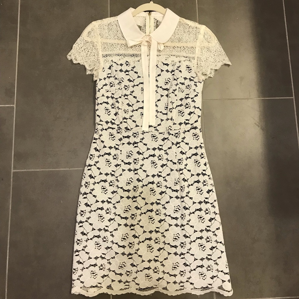 Kensie lace bow collar dress